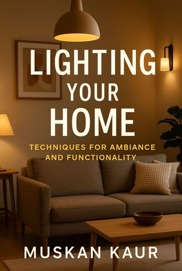 a couch with a lamp and a table with a lamp