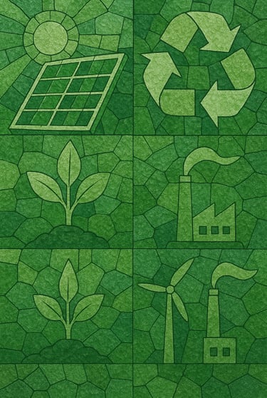 Mosaico-verde-mostrando-diferentes-setores-sustentáveis