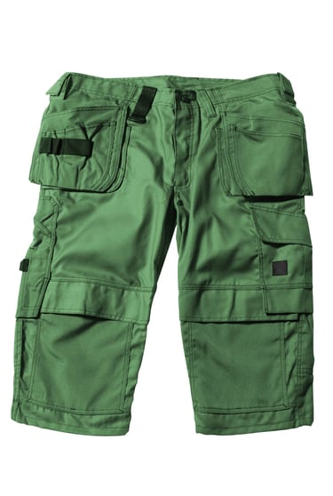 Rongzhiyue: Green cargo shorts with pockets