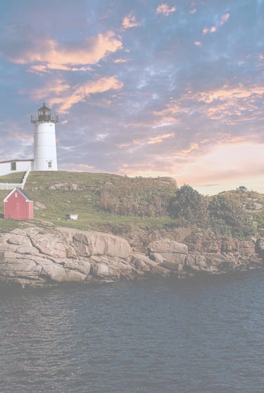 Nubble Lighthouse in Cape Neddick, symbol of trusted seasonal home watch services in Southern Maine.