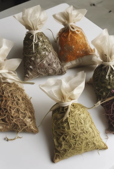 A peaceful home setting with candles and wellness products displayed.