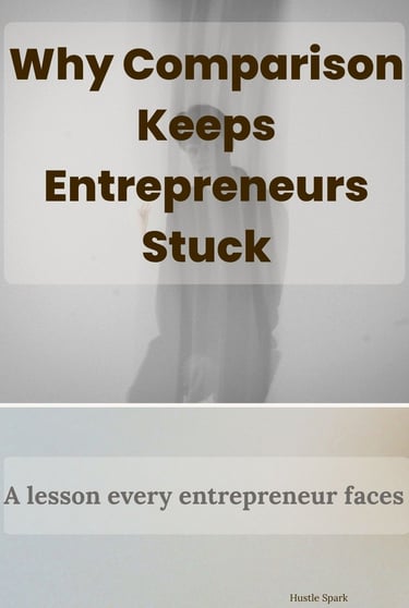  Emotional story pin showing a reflective entrepreneur comparing herself to others.