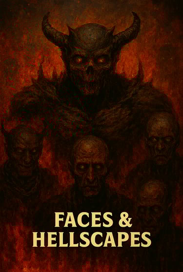 a poster of a demon with a demon face