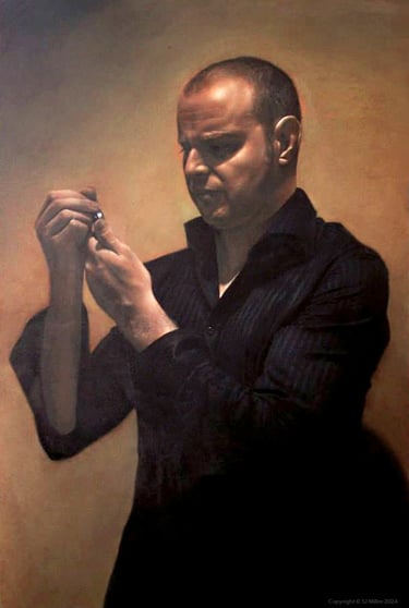 Man looking at a watch © SJ Miller 2024