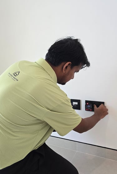 Engineer performing handover inspection for newly built villa in Dubai
