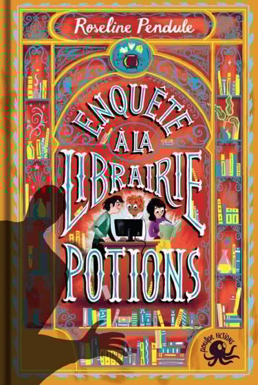 Première de couverture du roman Enquête à la librairie Potions de Roseline Pendule