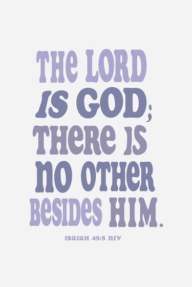 The Lord is God purple downloadable christian print