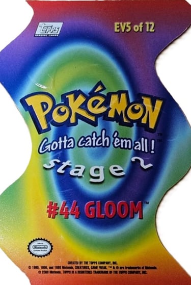 Die Cut EV5 of 12 Gloom Topps Pokémon series 2 US back