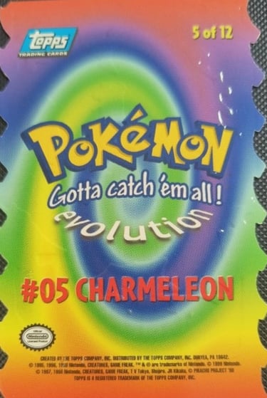 E5 Of E12 Charmeleon Topps Pokémon The First Movie Die Cut back