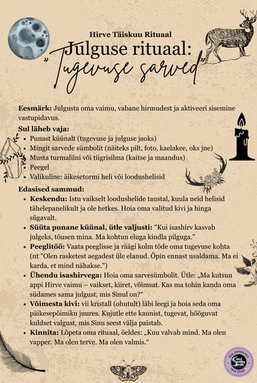 Hirve Täiskuu Rituaal Julguse Rituaal Soul Sisters Tarot