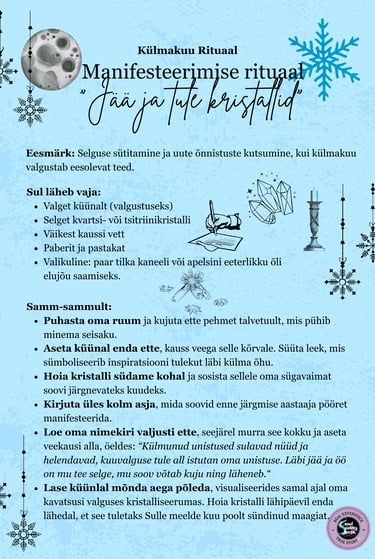 Külmakuu Rituaal Manifesteerimise Rituaal Soul Sisters Tarot