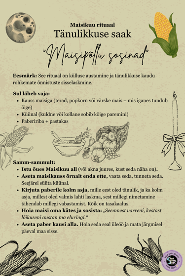 Maisikuu Tänulikkuse Rituaal Soul Sisters Tarot
