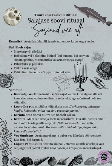 Tuurakuu Täiskuu Rituaal Salajase Soovi Rituaal Soul Sisters Tarot