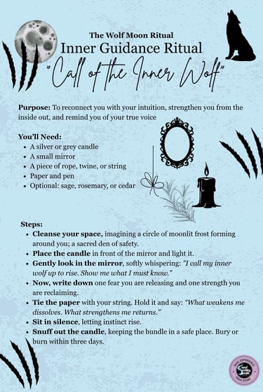 Wolf Moon Ritual Inner Guidance Ritual Soul Sisters Tarot