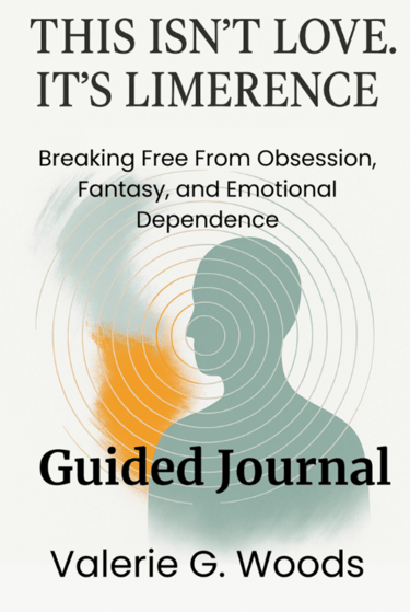 This Isn't Love It's Limerence Guided Journal Cover graphic image of a head