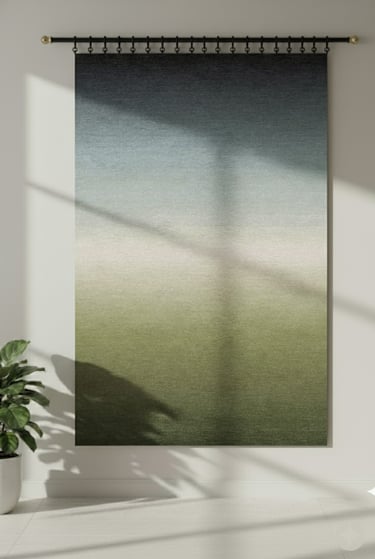 Custom bespoke handmade rugs crafted in Nepal -gradient-shaded-wall-hanging-Himalaya Carpet Industry