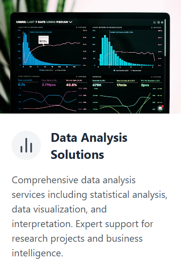 a picture showing two analytical visualisations, with words below