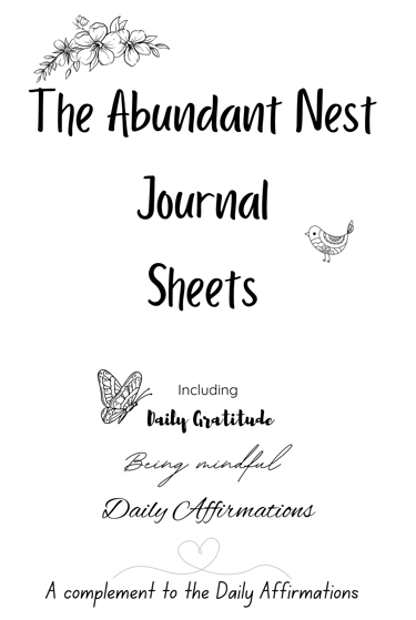 The Abundant Nest Journal Sheets