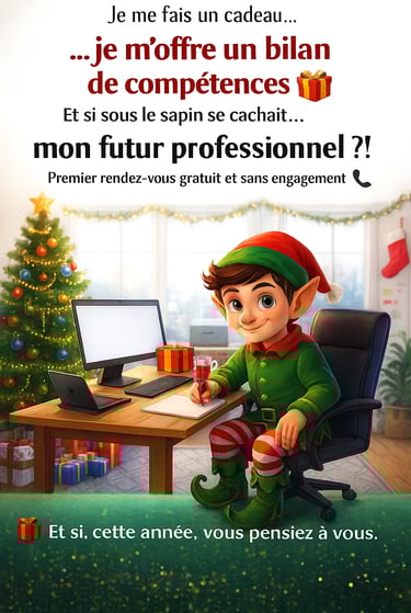 Un lutin à son bureau pour faire un bilan de compétences