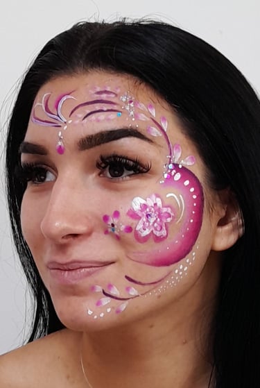 maquillage fleurs roses