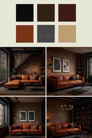 Industrial living room color palette