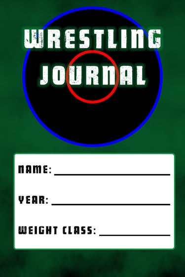 a wrestling journal cover with a green background