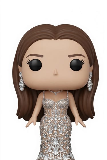 a pop - fizzer doll with a dress and earrings