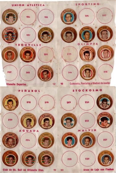 1961 Astros Del Deporte Basketball Page from Album Rare Uruguay 2