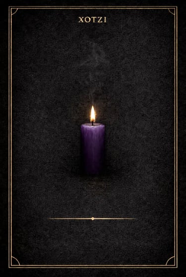 tarjeta ritual con vela morada