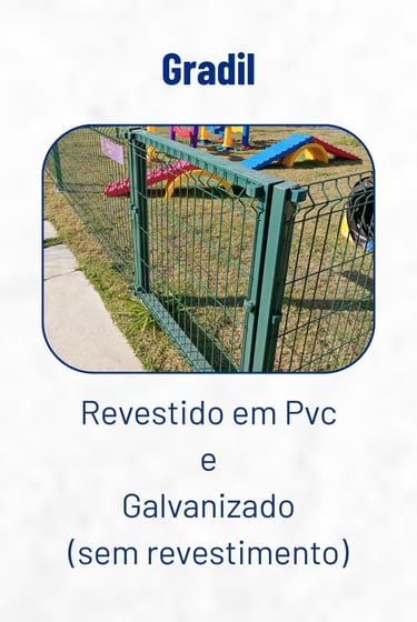 Gradil - Foto de gradil instalado - Revestido em PVC e Galvanizado (Sem revestimento)