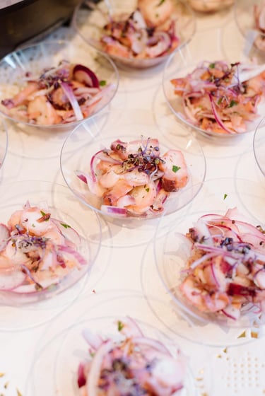 Glass Cups with Ceviche