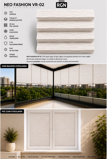 KREM DESENLİ PLİSE PERDE