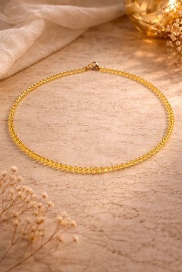 citrine necklace 4mm natural yellow gemstone for abundance confidence clarity and daily energy alignment