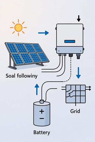 Nguyên lý hoạt động của hệ thống điện mặt trời