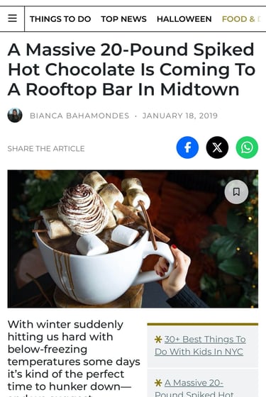 an article about a 20lb hot chocolate that is unique and went viral