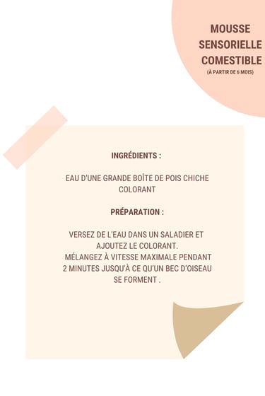 recette mousse sensorielle comestible