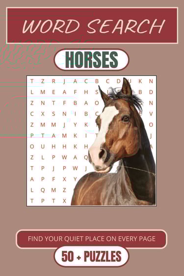 Horse Word Search book by Debas Direct for puzzle lovers