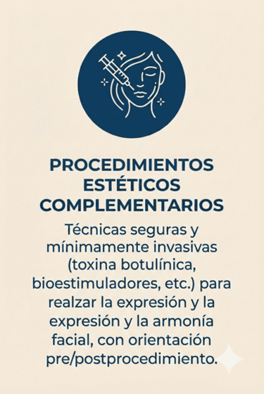 Descripción de servicio de procedimientos estéticos complementarios