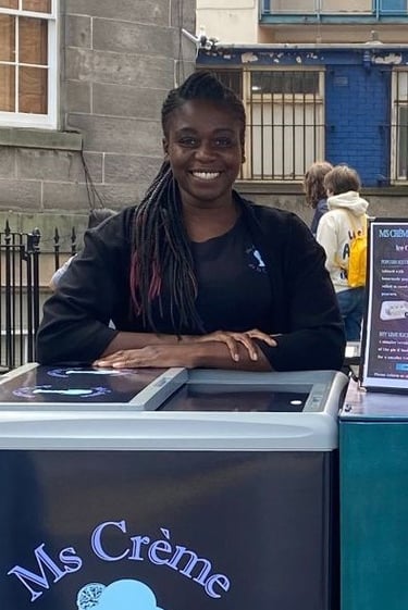 Ms Creme de la Cream at her trike