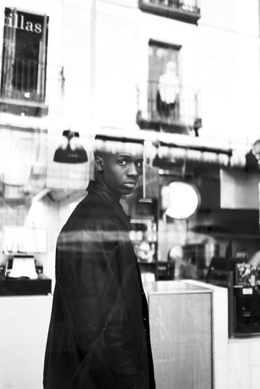 window reflection photo portrait
