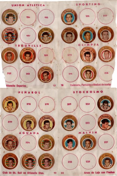 1961 Astros Del Deporte Basketball Page from Album Rare Uruguay 2