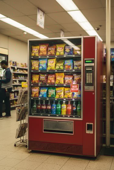 a vending machine in a store