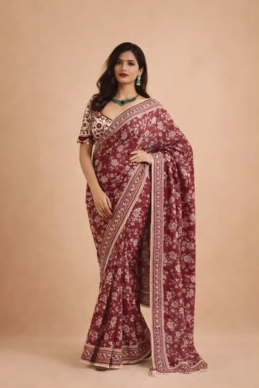 Chandni Raag Parsi Saree