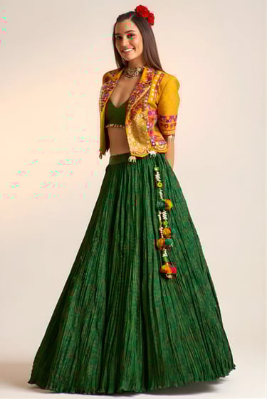 Crop Blazer Lehenga Set
