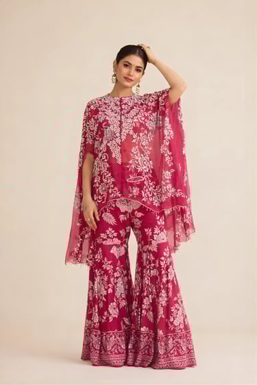 Parsi Jaal Cape and Garara Set