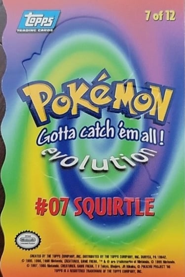 E7 of E12 Squirtle Die Cut Embossed Topps Pokémon The FIrst Movie back