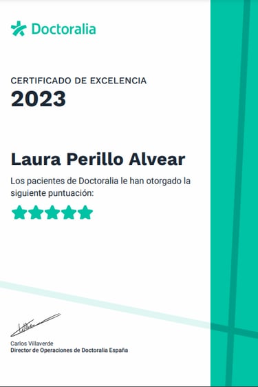Certificado excelencia doctoralia 2023 Laura Perillo