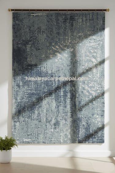 Custom bespoke handmade rugs crafted in Nepal –abstract wall-hanging- Himalaya Carpet Industries
