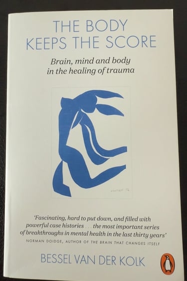 a book cover of the book the body keeps the score