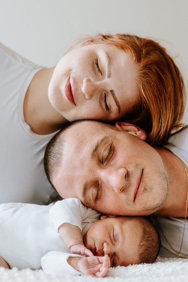 photo de famille trois têtes l'une sur l'autre